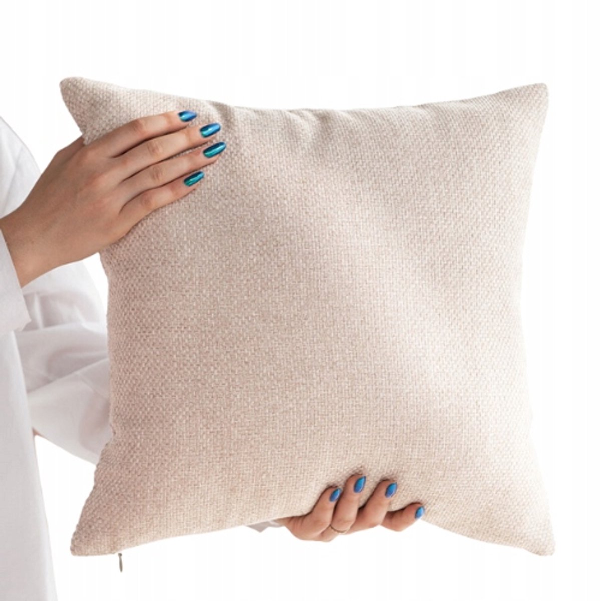 Decoratieve kussenhoes 40x40 cm, warm beige, gestructureerde aarde