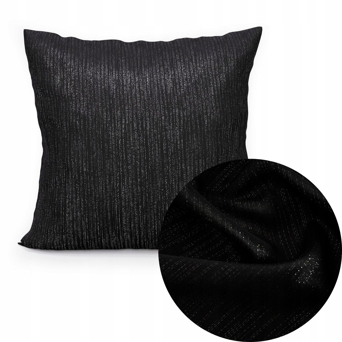 Zwarte Sierkussen 40x40cm Glanzend Waterdicht met Rits