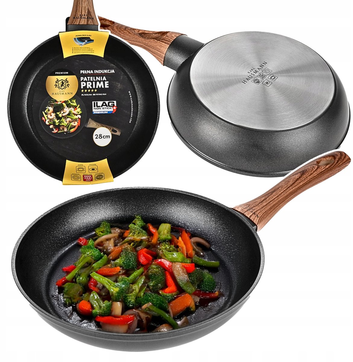 Karl Hausmann PRIME Koekenpan 28 cm - Inductie, Anti-aanbak, Graniet