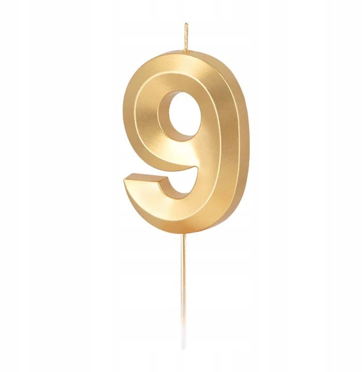 Gouden Verjaardagstaart Kaars Cijfer 9 Elegante Decoratie