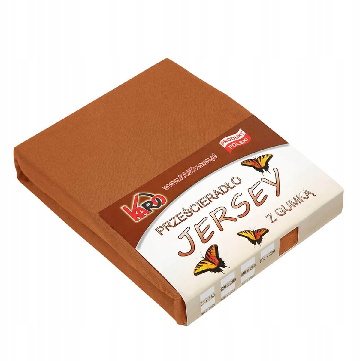 Jersey Hoeslaken met Elastiek 90x200 cm - Bruin KARO
