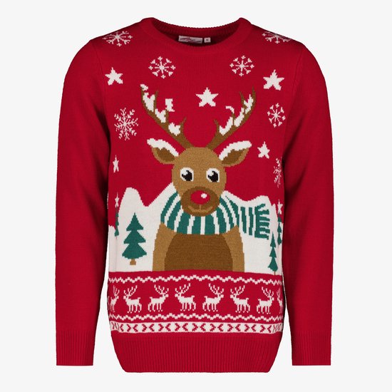 Pull de Noël moche pour homme, sans marque, avec rennes rouges - Taille L - 100 % Acryl - Extra doux