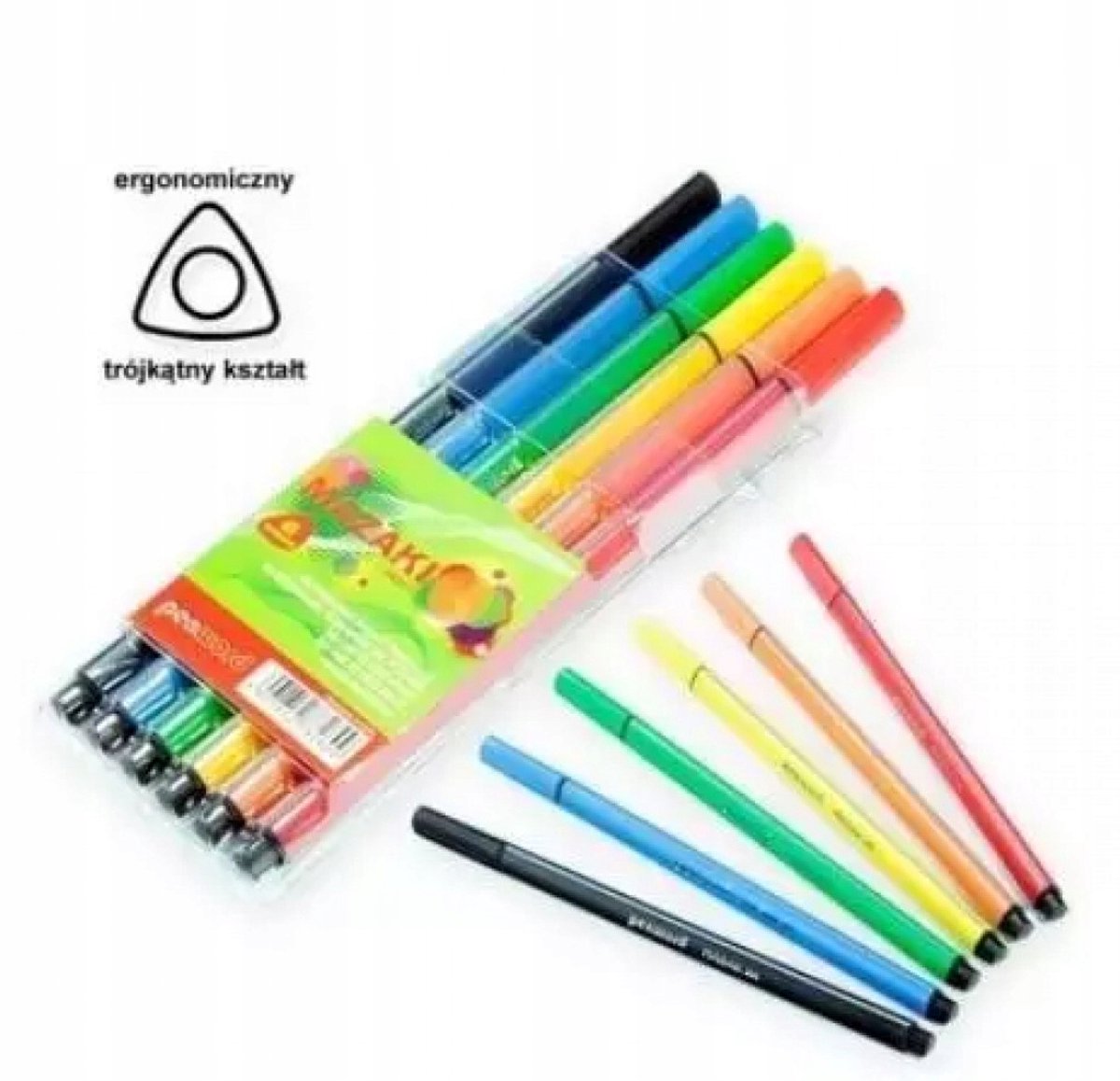 Penwoord Driehoekige Markers - 6 Kleuren, 60x170 mm