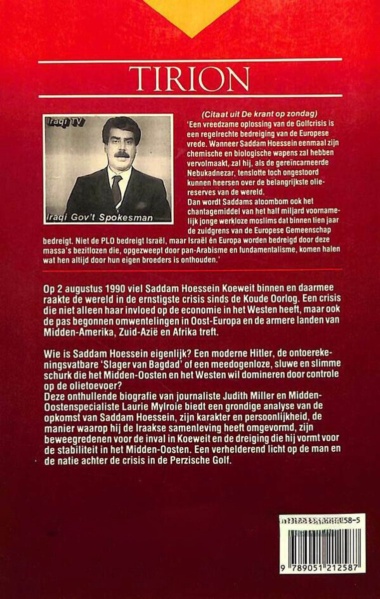 Saddam Hoessein - back cover
