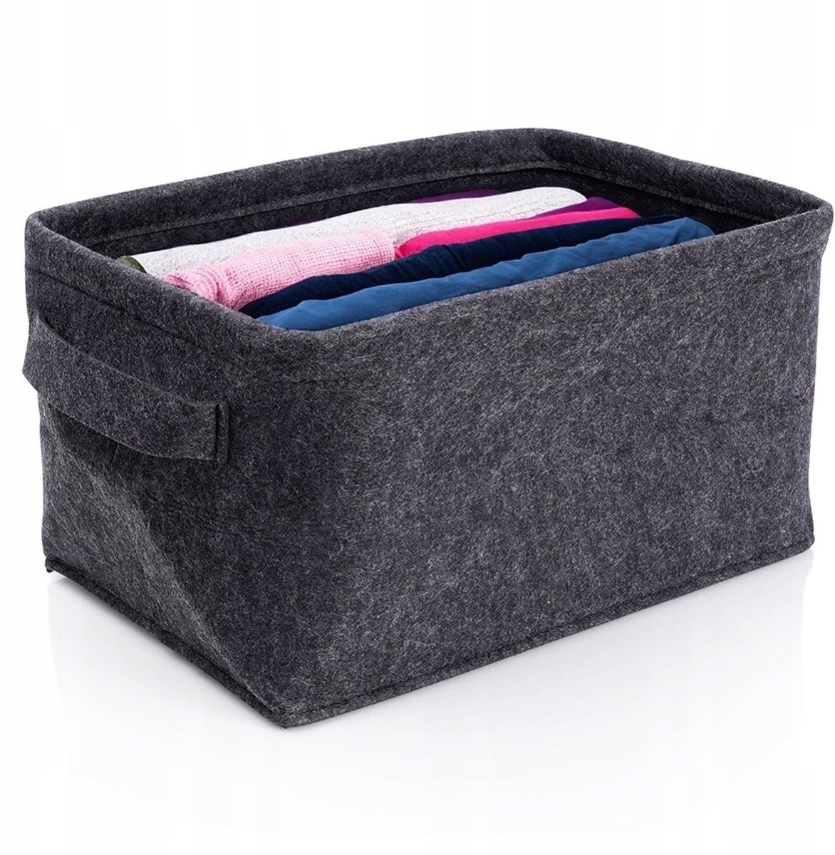 Zwarte Filten Opbergmand, Opvouwbaar, 36x27x20 cm