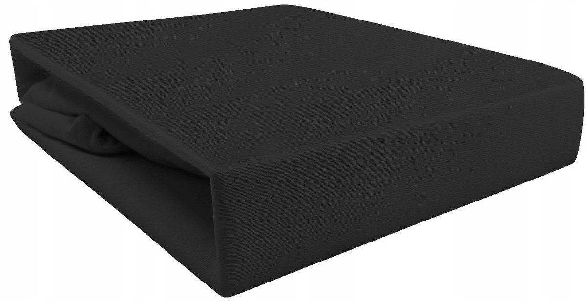 Jersey hoeslaken met elastiek 140x200 zwart