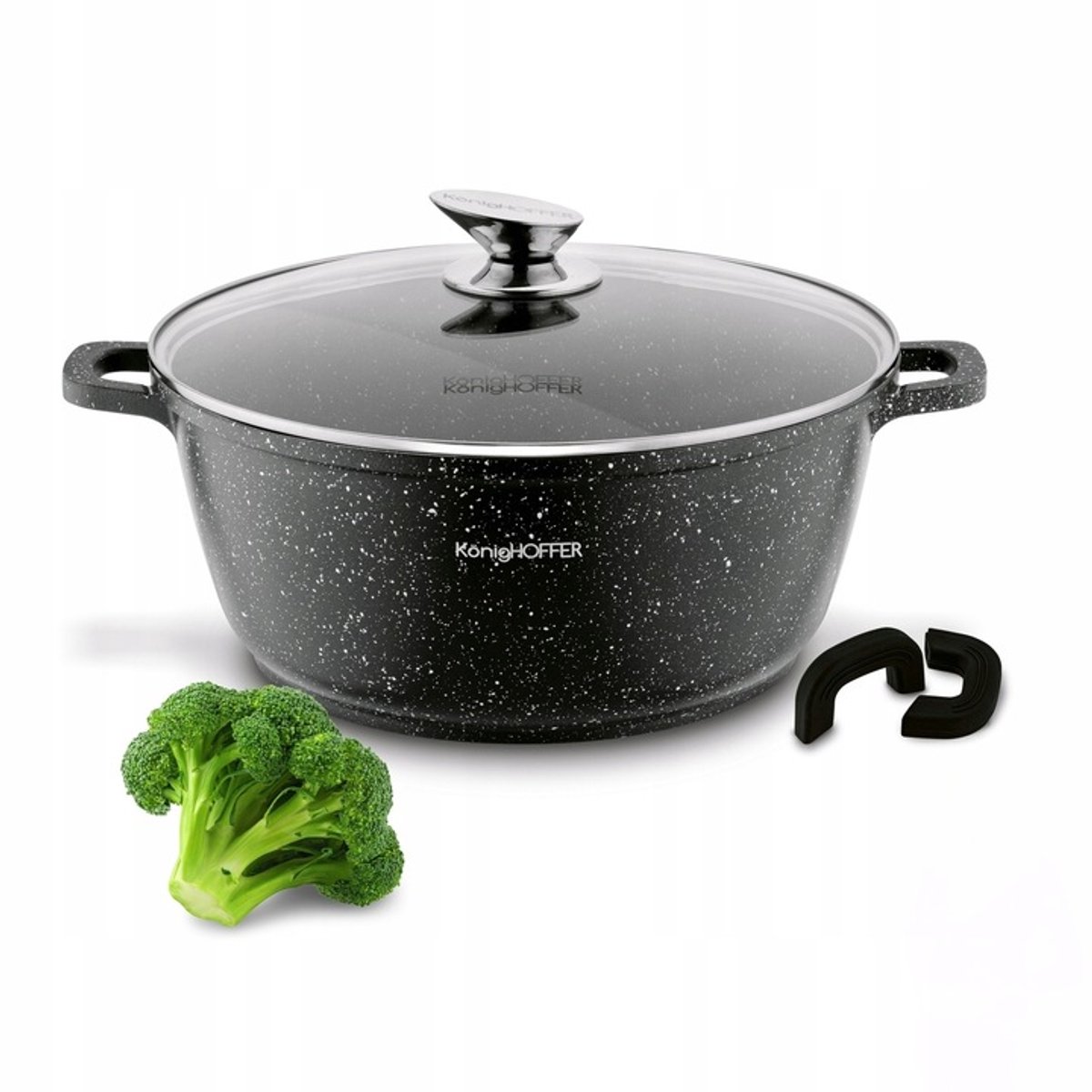 Konighoffer Pollo Gietijzeren Pan met Deksel 6,3L - 28cm - Inductie Geschikt
