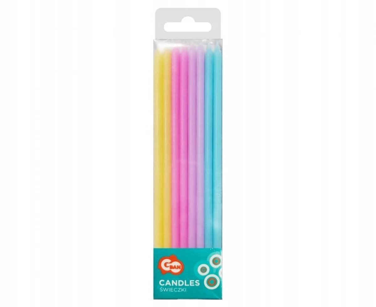 Pastel Verjaardagskaarsen Mix 16 stuks - 14,5 cm