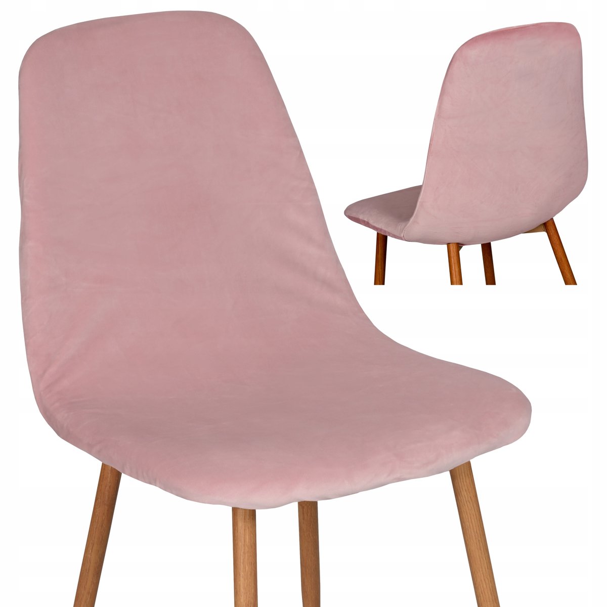 Roze Velours Stoelhoes Scandinavische Stijl - Flexibel & Wasbaar