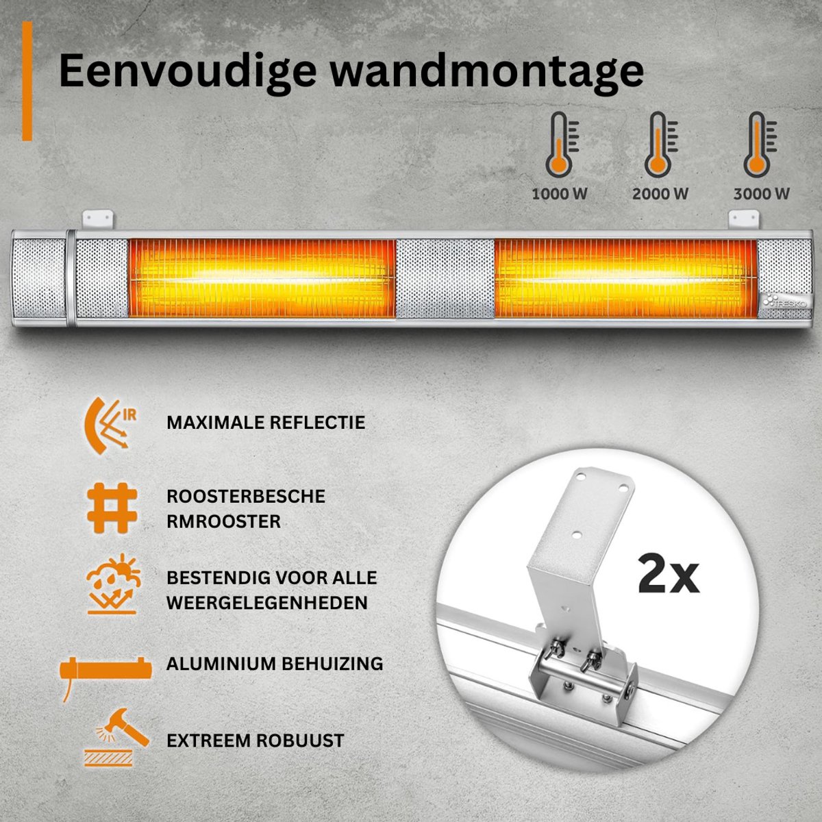 DailySupplies® Elektrische Kachel - Heater - Terrasverwarmers – foto 2