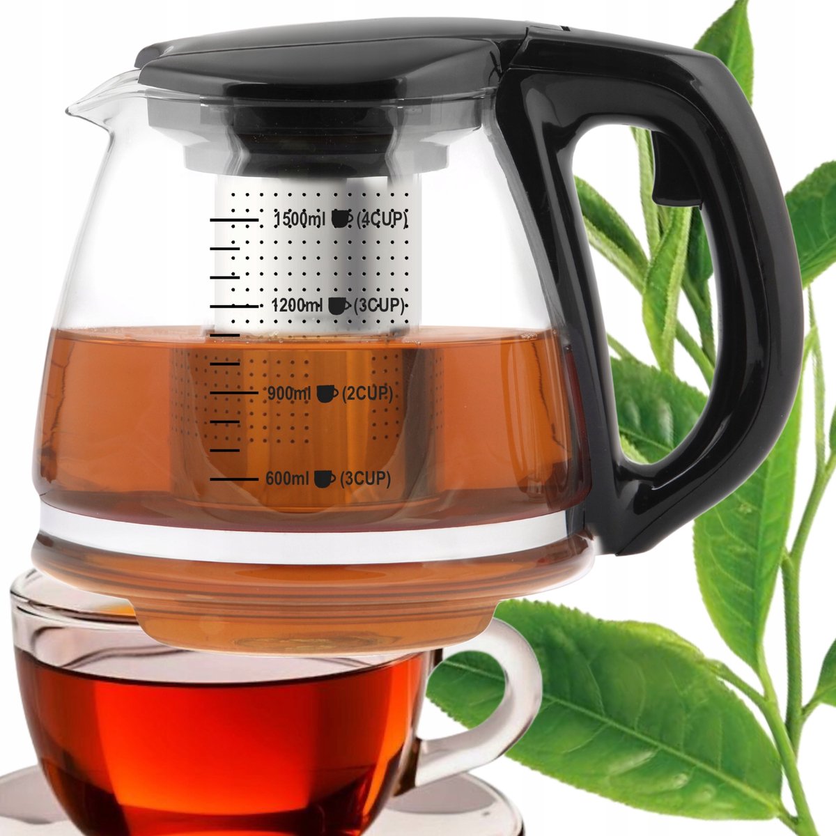 Berretti Martibello Glazen Theepot met Zetgroep 1,5L - Elegant & Stevig