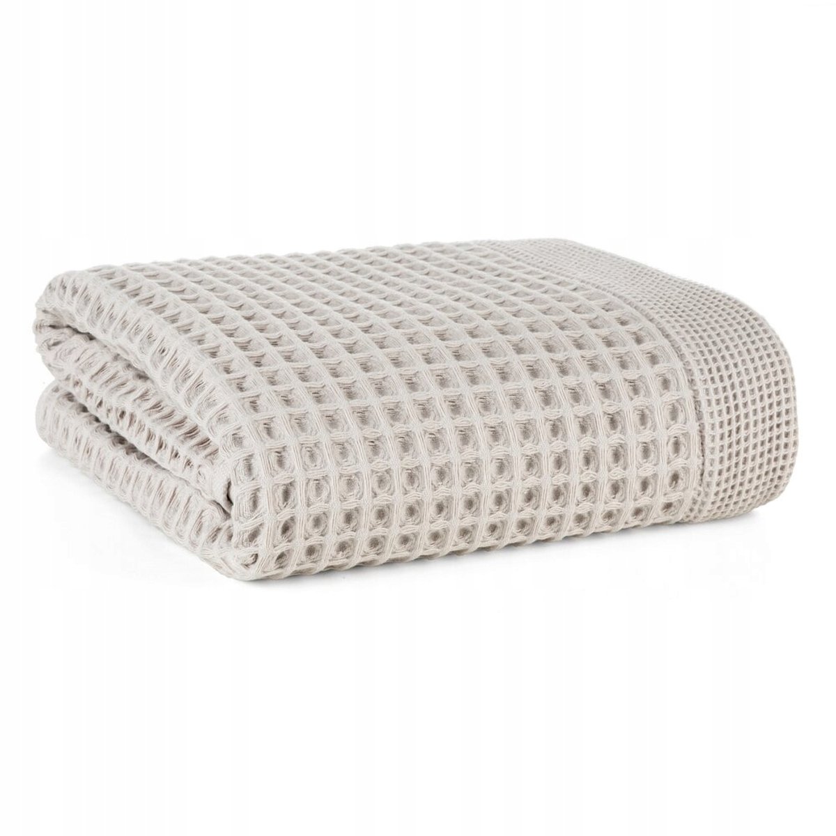 Gofre badstof handdoek 70x140 cm zilver