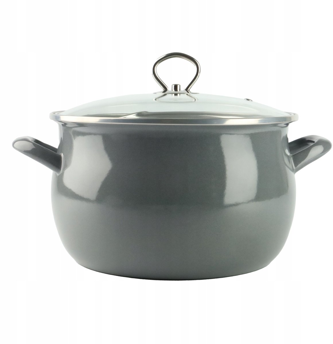 Silesia Emalia Helena 5,5L Grijze Pan met Deksel per e-mail