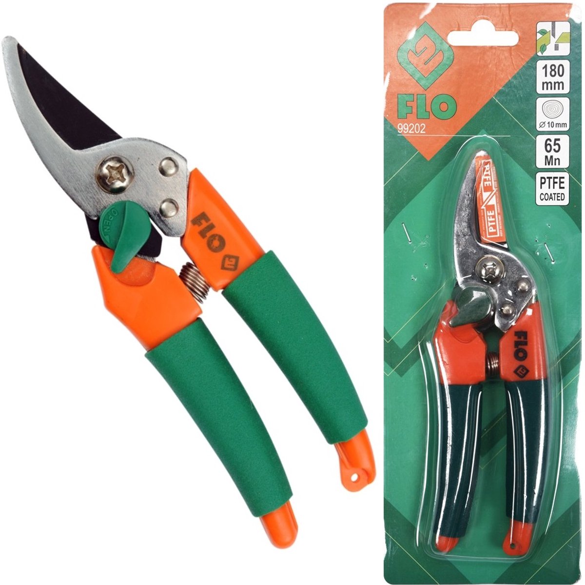 Flo Snoeischaar 180mm PTFE - Scherpe Snoeischaar voor Tuinonderhoud