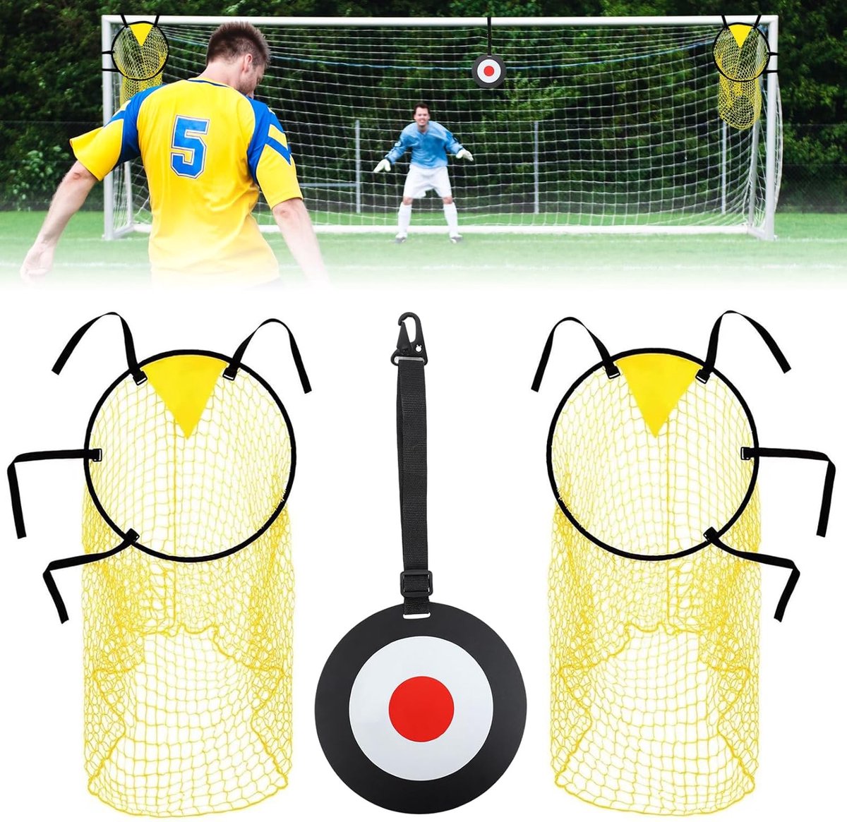 Voetbal Trainingsaccessoires Set - Inclusief Doelwand en Beweegbare Doelschijf voor Kinderen