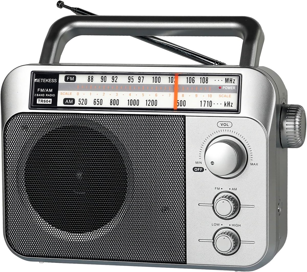 Draagbare FM AM Radio met Analoge Ontvangst en Grote Luidsprekers voor Ouderen