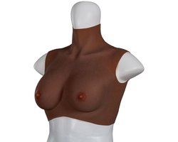 XX-DreamToys - Ultra Realistische Bodysuit - Drag - Bovenlijf Met Borsten - Bruin S