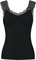 Pieces hemdje met kant - Lace Top - Barbera - Viscose kanten onderhemd - Singlet met brede bandjes - Zwart - Beige - Wit - XXL