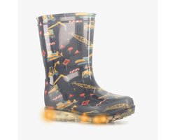 foto van Kinder regenlaarzen met graafmachines en lichtjes maat 25