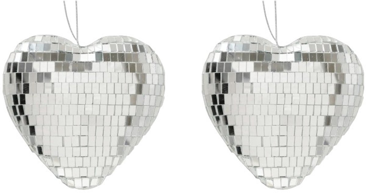Boltze - Set van 2 - Hangers - Hart - Discobaleffect - Spiegel - Decohangers