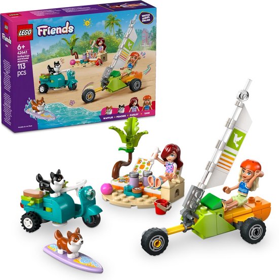 LEGO Friends Surf et scooter s'amusent avec les chiens - 42641