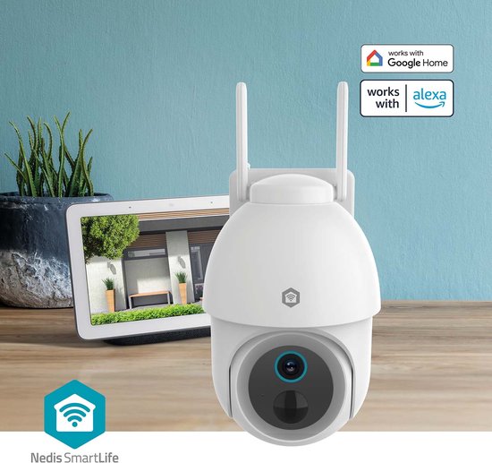 Nedis SmartLife Camera voor Buiten - Spotlight - 3MP Full HD 1296p - Pan tilt - IP65 - Max. batterijduur: 3 Maanden - Cloud Opslag (optioneel) / microSD (niet inbegrepen) - 5 V DC - Met bewegingssensor van Nedis — afbeelding 4