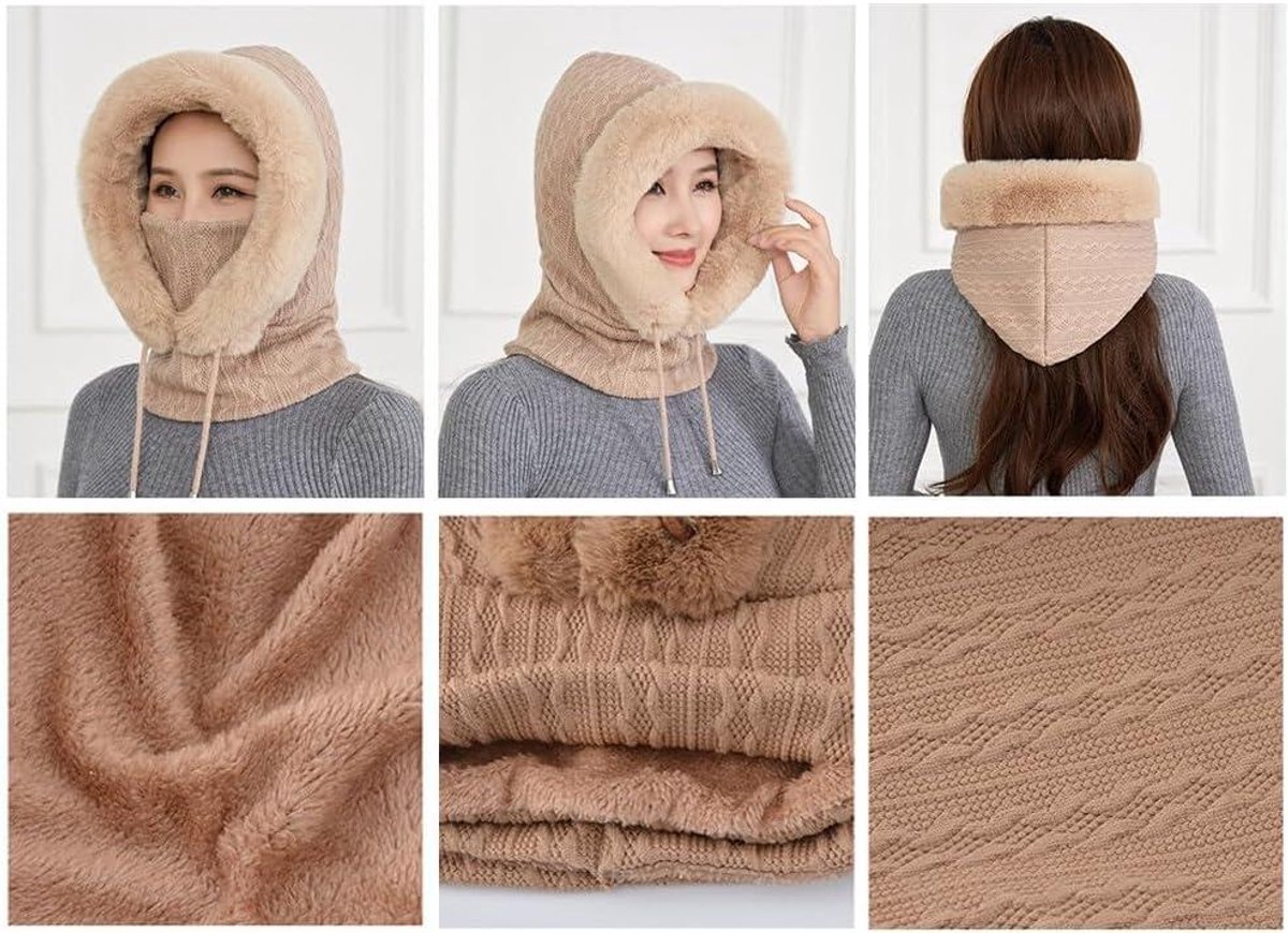 Style & Republic Knuffelbalaklava voor dames, wollige winterbivakmuts