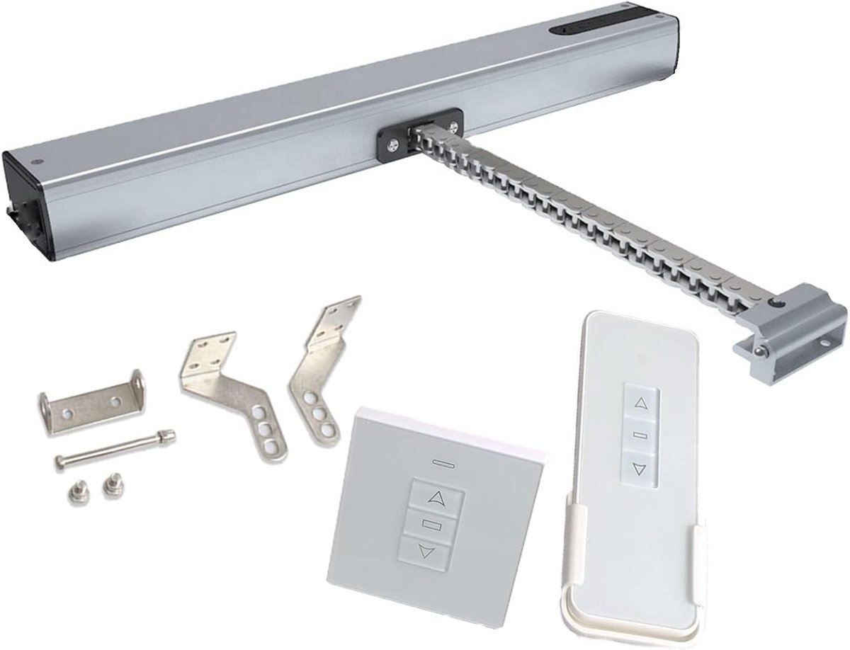 Gemotoriseerde elektrische raamopener met afstandsbediening - Slag 300 mm - 800 mm, sluitkracht 400 N