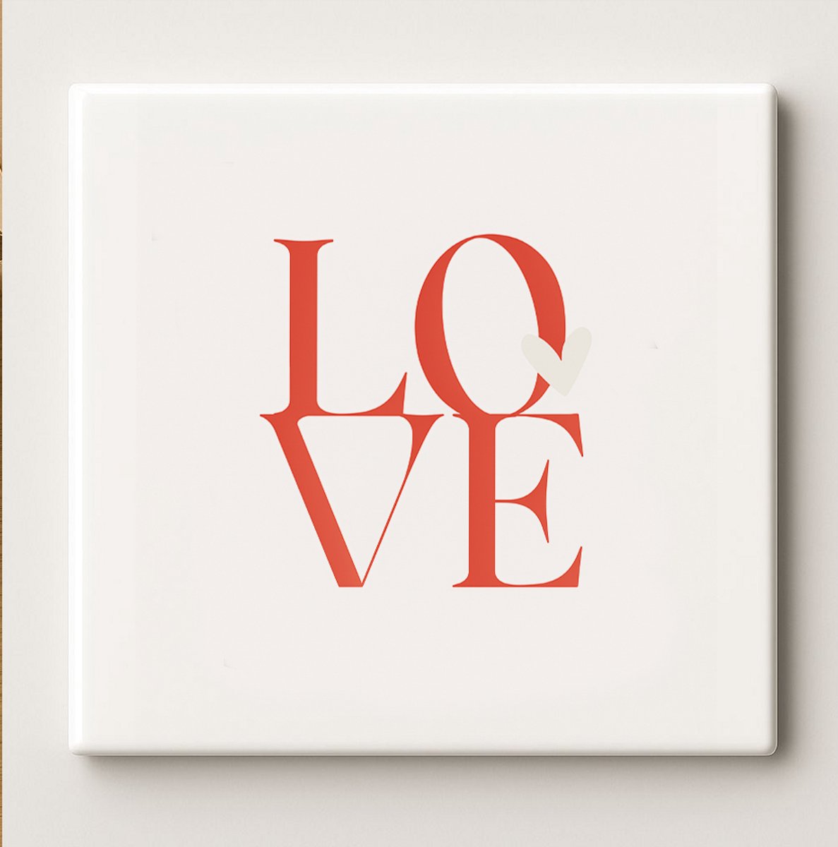 Nevolis LOVE Minimalistische Rode Hart Tegel – 15x15 cm Moderne Keramische Wandtegel – Romantisch Cadeau voor Stellen & Huisdecoratie Multi Color