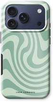 Case Company® - Hoesje geschikt voor iPhone 17 Pro hoesje - Swirl Groen - Tough Case - Maximale Bescherming alle Kanten en Schermrand