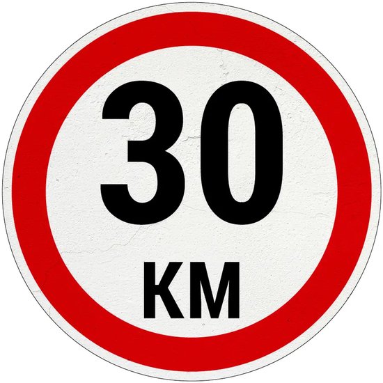 Panneau 30 km - Signez à nouveau - 15 cm