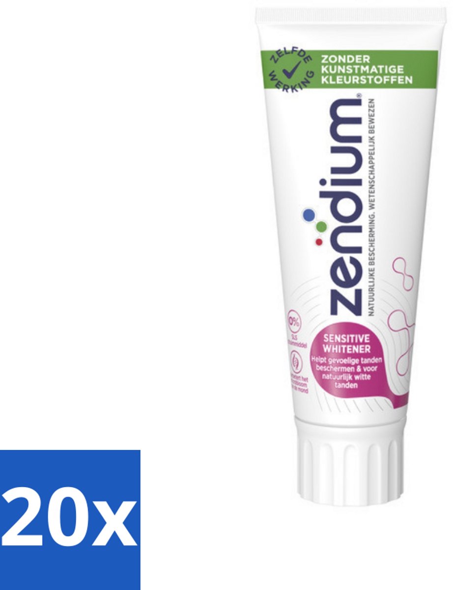 20 x Zendium Tandpasta Sensitive 75 ml - Gevoelige Tanden - Tandpasta - Natuurlijke Enzymen - Mondgezondheid - Fluoride