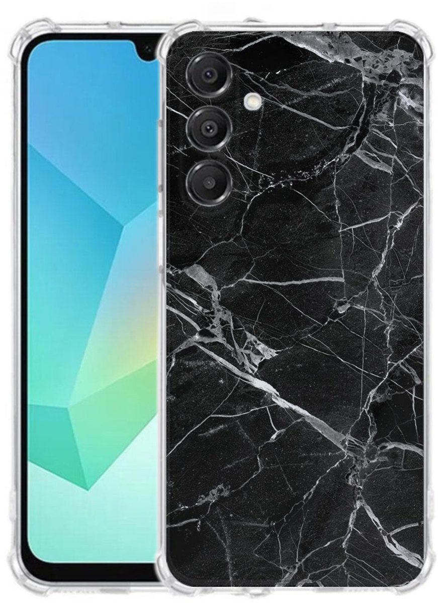 TPU Telefoonhoesje Samsung Galaxy A17 - Marmer Zwart schokabsorberende backcover