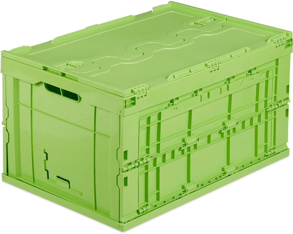4x vouwkrat professioneel - groen - boodschappenkrat - stapelbaar - 60 L