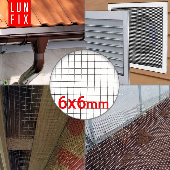 LUN FIX - Grillage anti-rongeurs 100 cm 6x6 fi 0 soudé galvanisé - 25 m