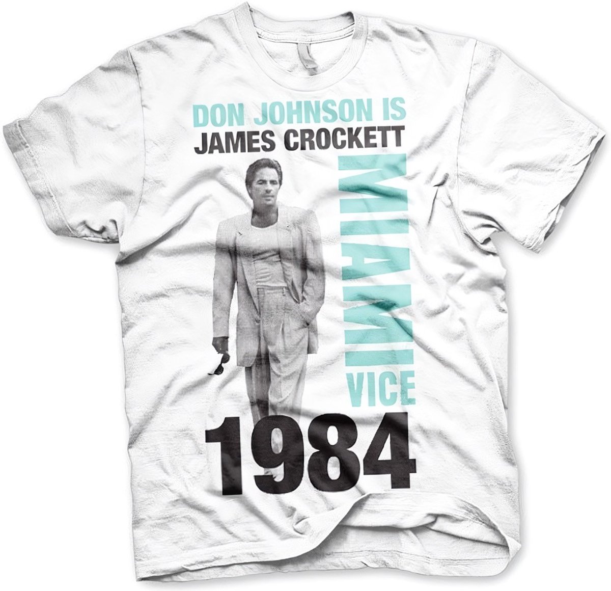 Miami Vice Don Johnson Is Crockett T-Shirt White-S