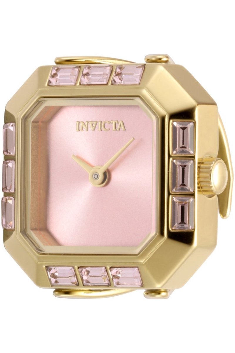 Invicta Mini 49586 Dames Horloge - Waterdicht - Analoog - Quartz Uurwerk - Roestvrij Staal met roze Wijzerplaat - 21mm
