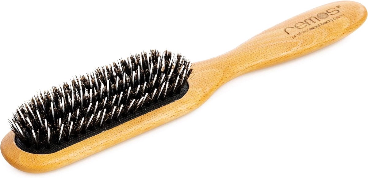 Natuurlijke Haarborstel van Beukenhout met Wildzwijnharen en Kapperspen - Ideaal voor Verzorging en Styling