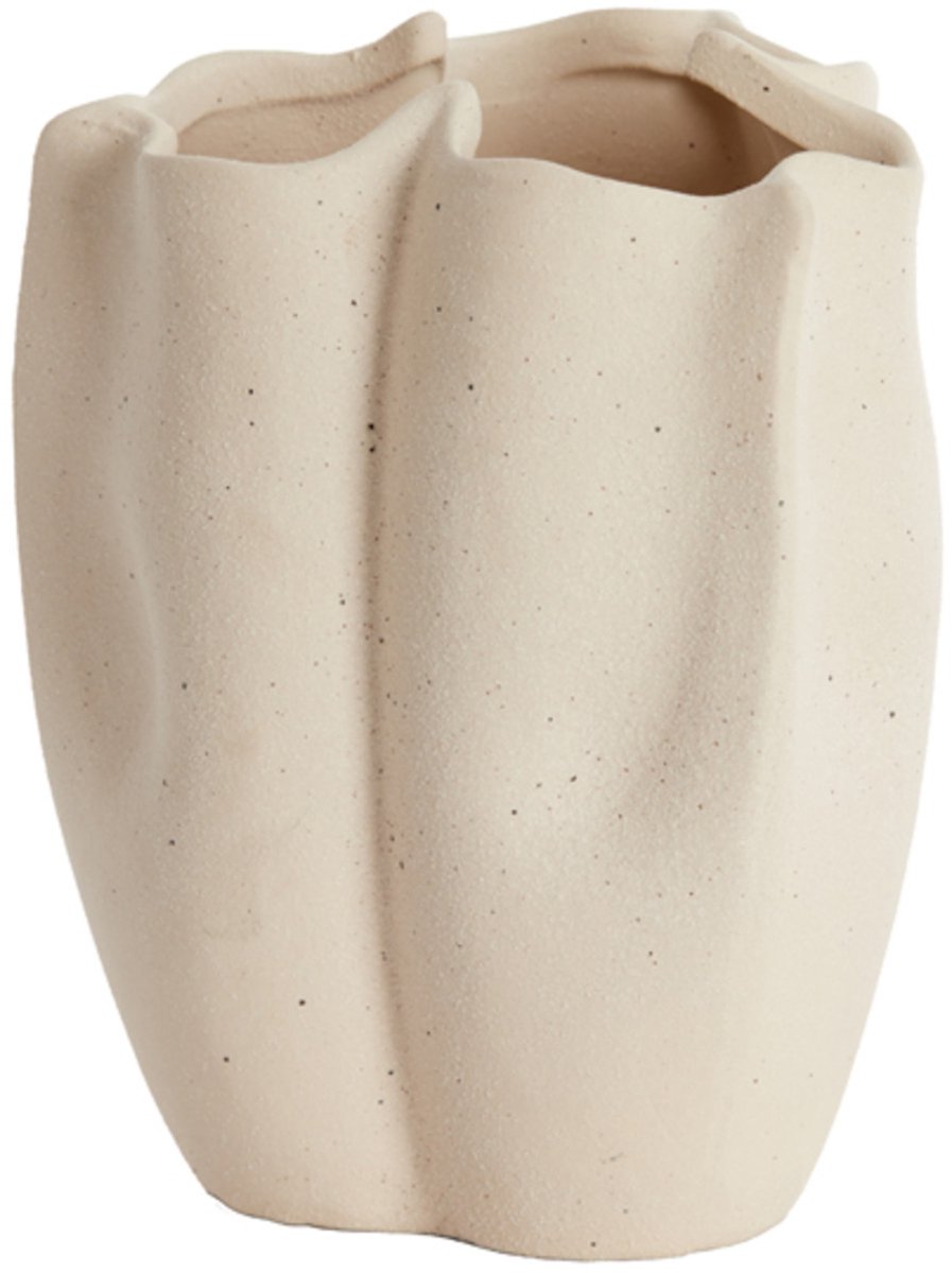 Sanguli vaas deco 15x14,5x19 cm - keramiek crème