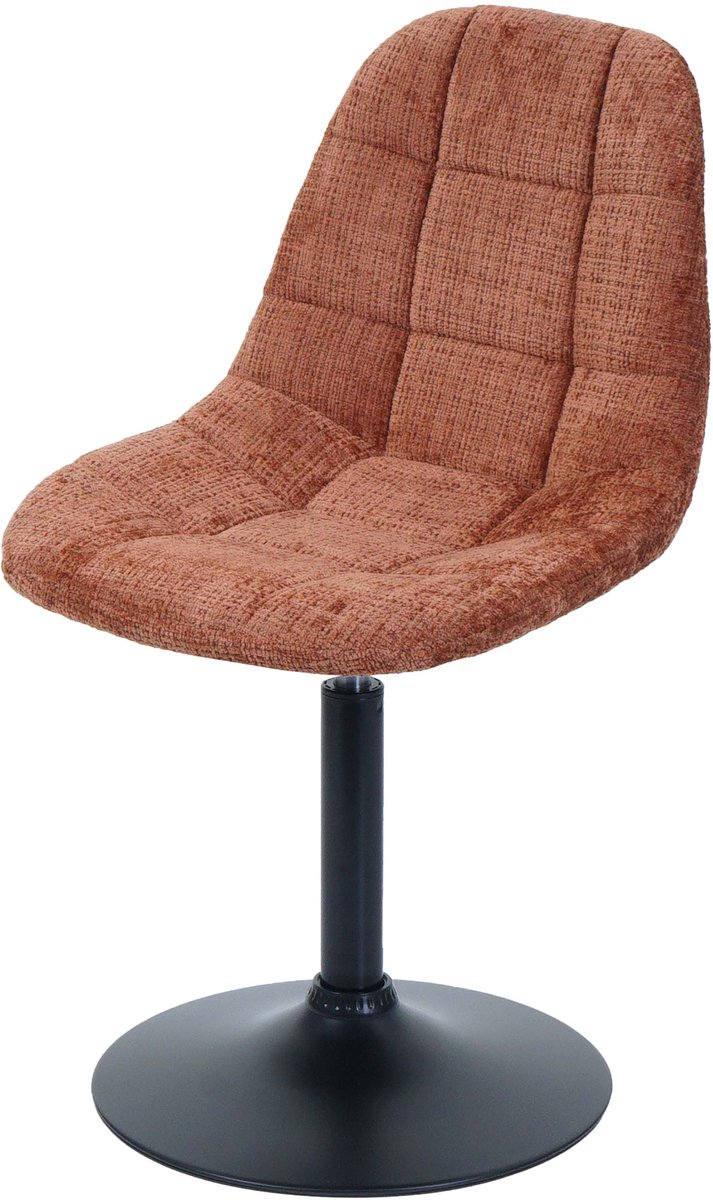 MCW Eetkamerstoel MCW-A60, keukenstoel, draaistoel, staal, MVG-stof/textiel, chenille (465 g/m²) ~ terracotta