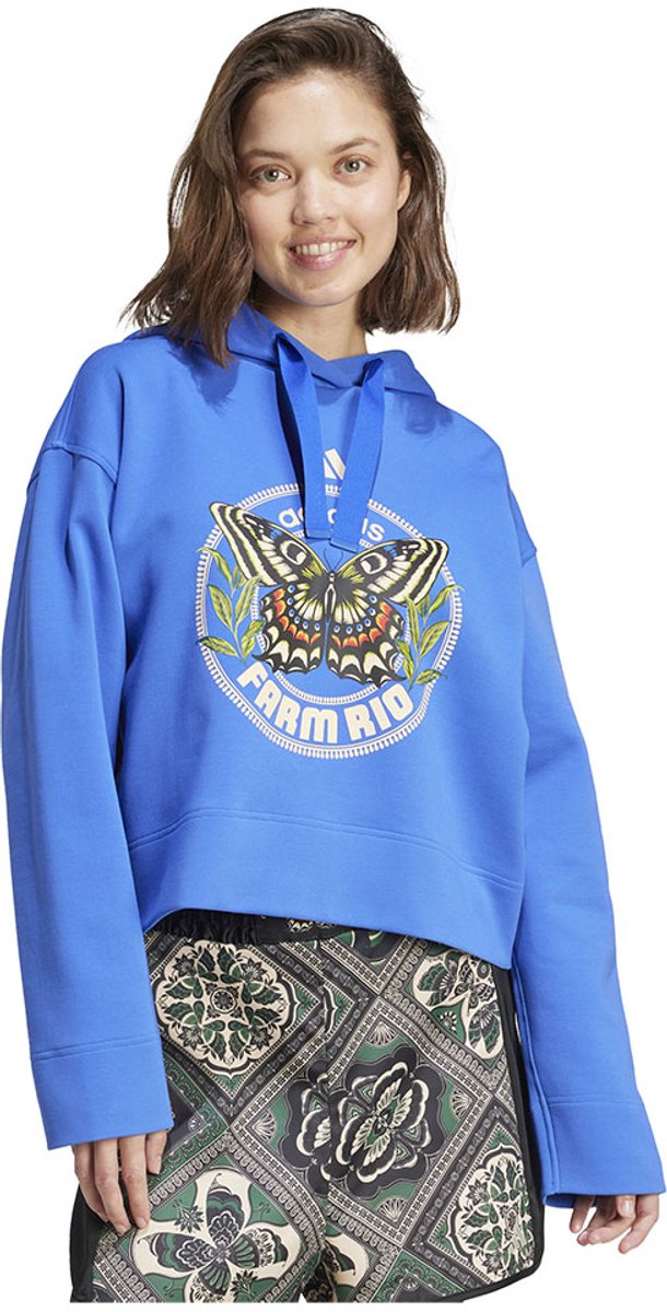 Adidas X Farm Hoodie XL Vrouw Blauw