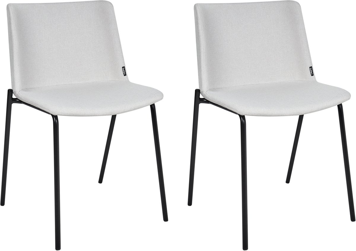 ESBON - Eetkamerstoel set van 2 - Lichtgrijs - Polyester