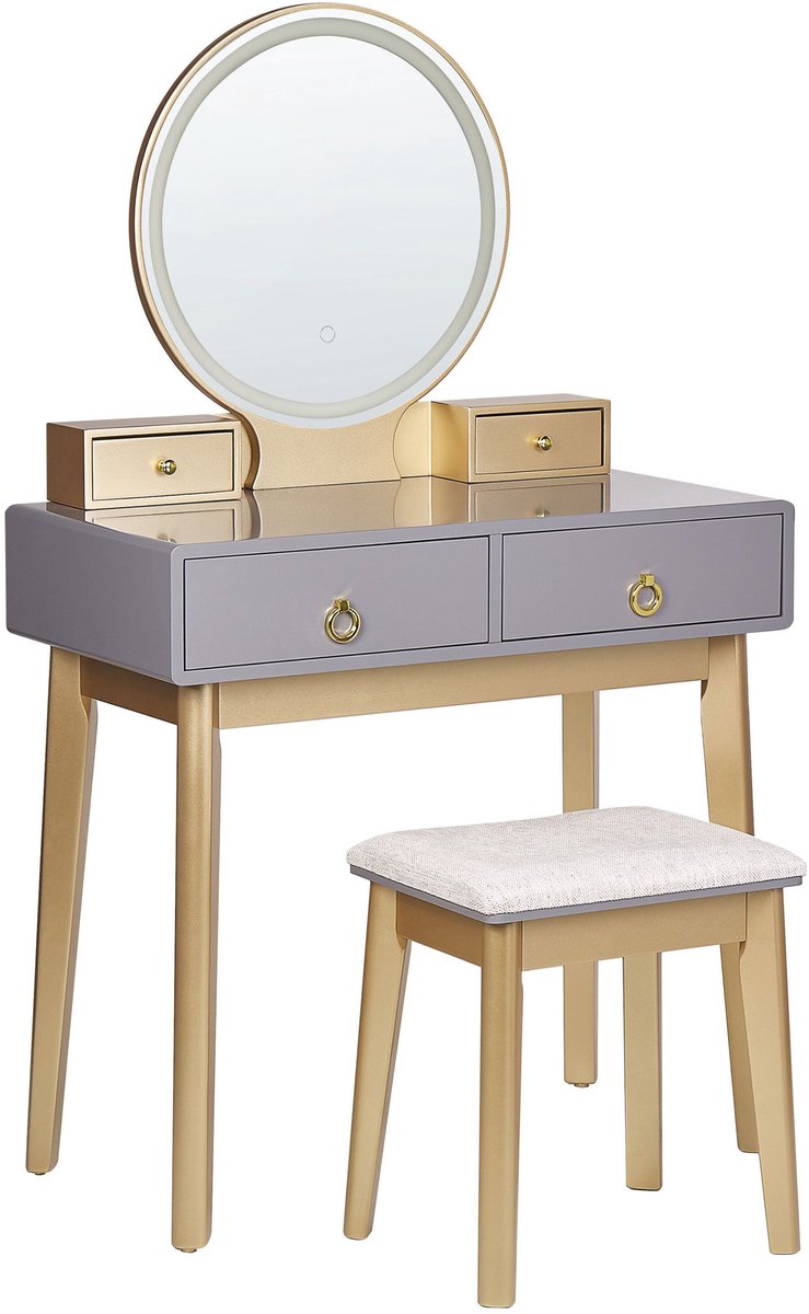 FEDRY - Kaptafel - Grijs/Goud - MDF