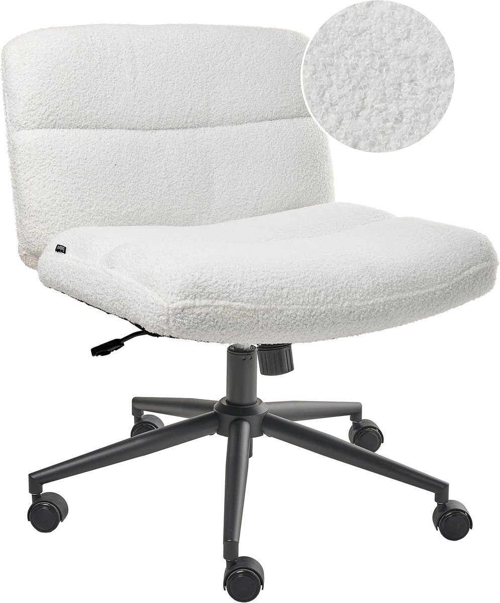 CATLIN - Bureaustoel - Wit - Bouclé
