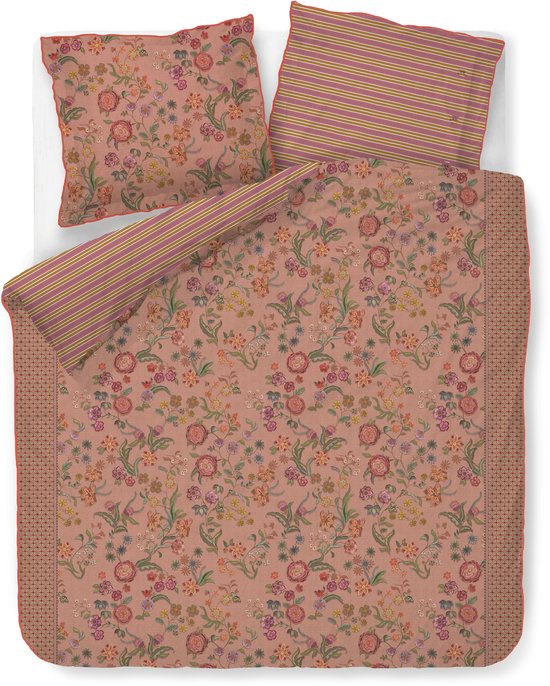 Pip Studio Coco Flower dekbedovertrek - Tweepersoons - 200 x 200/220 cm - Koraal van Pip Studio — afbeelding 2