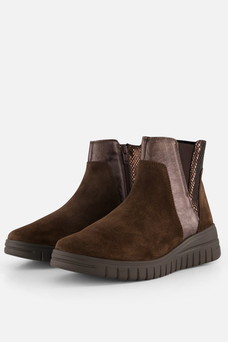 Feyn Enkellaarsjes bruin Suede - Maat 41