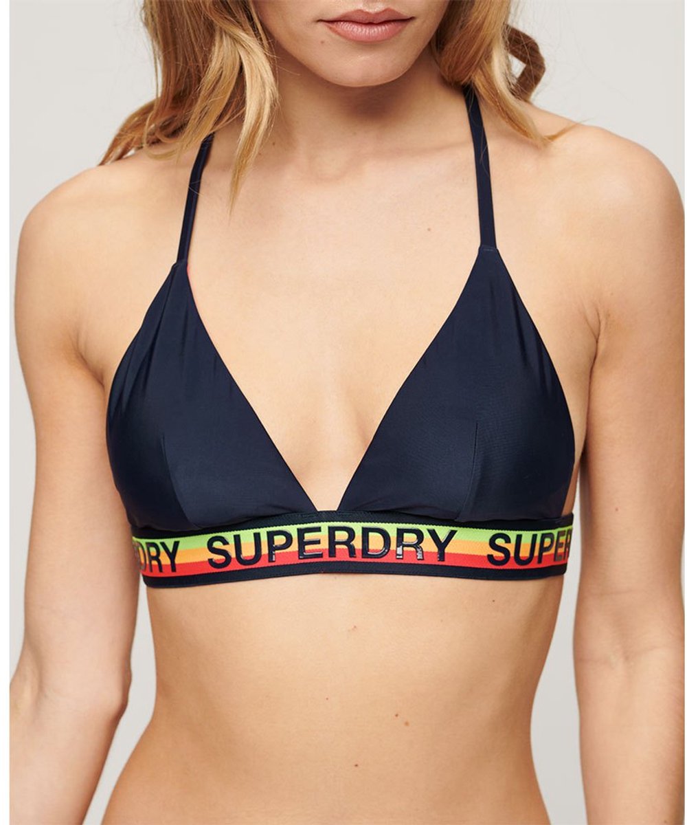 Superdry Triangelbikinitop met logo - Dames - Badpakken rich navy