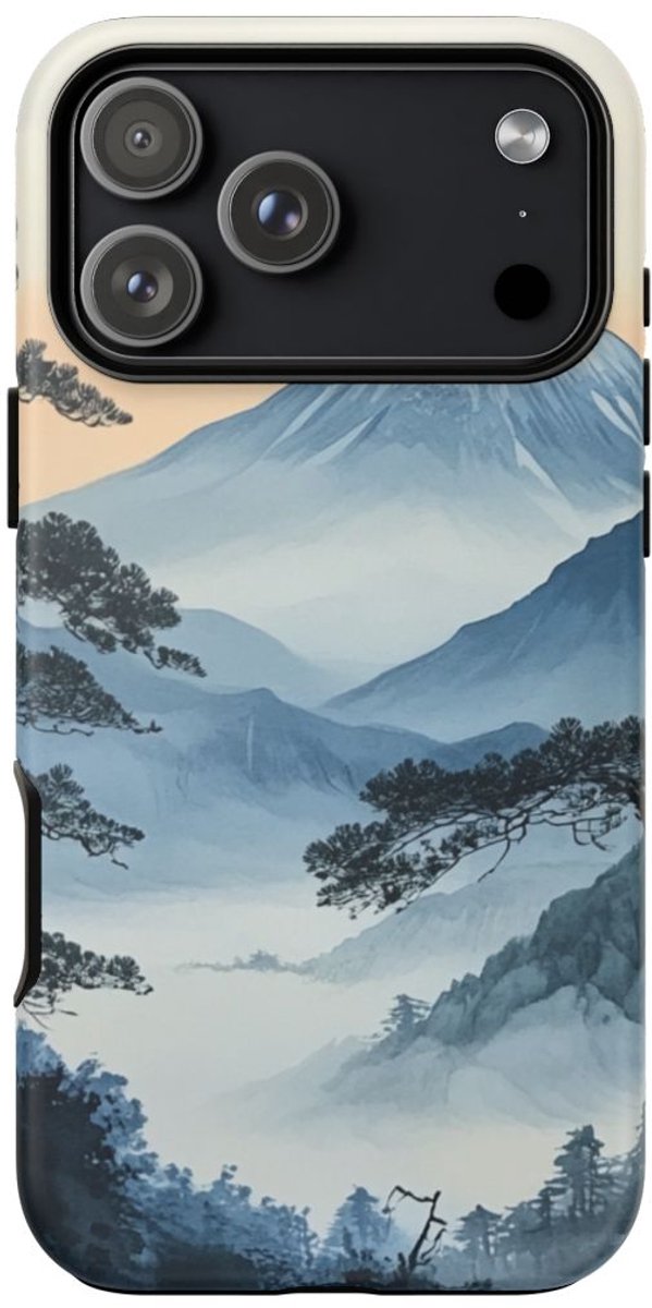 Berglandschap met Dennenbomen – Telefoonhoesje Geschikt voor iPhone 17 Pro Max