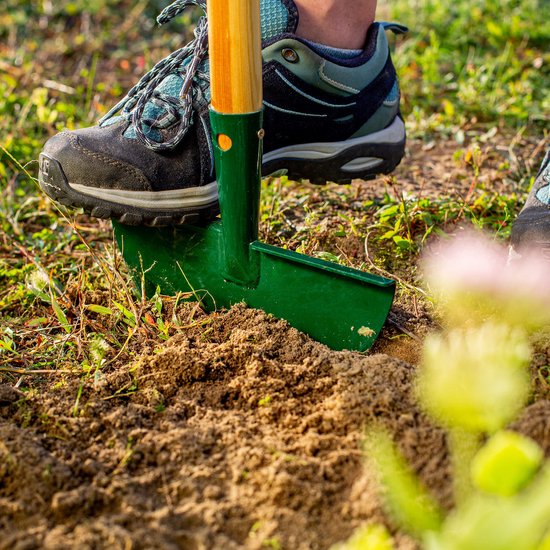 KADAX Graskantsteker, stalen kantensteker met houten steel, solide gazonkantensnijder voor tuin, onkruid, gras, randmes, graskantschaar (T-greep) van Merkloos	 — afbeelding 2