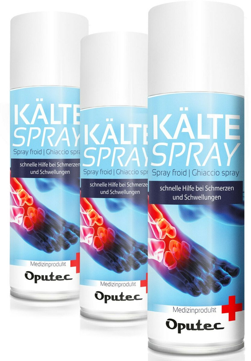 Oputec 3 x 400ml coldspray klassiek – koelspray sportspray – medisch hulpmiddel – voor sportblessures